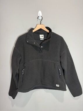 The North Face Cragmont Fleece Snap Pullover Black Sherpa Women’s S